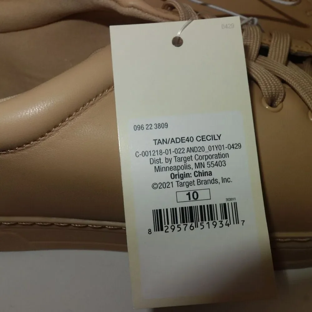 A New Day Cecily Sneakers Tan Shoes Memory Foam Women's Size 10 NEW